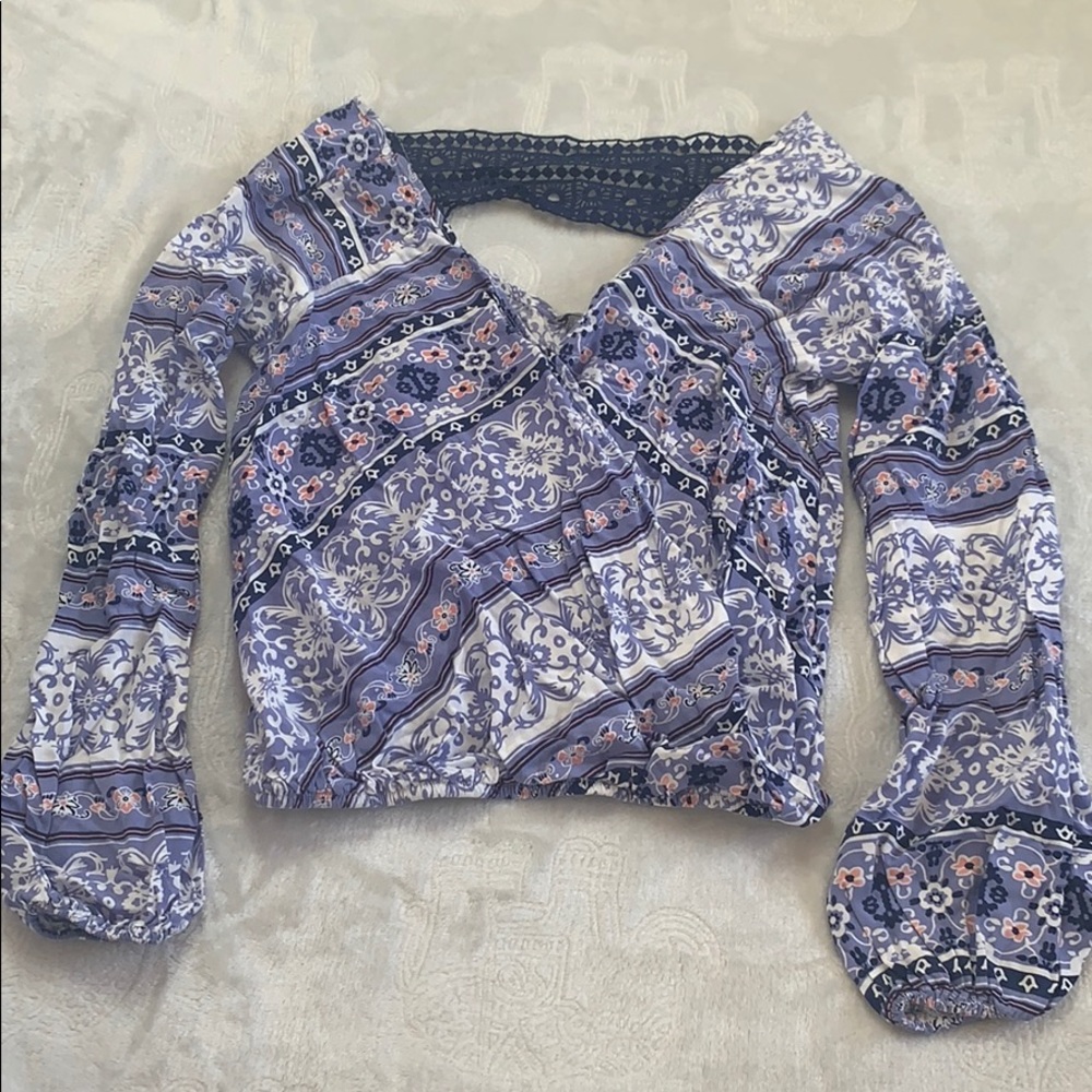 Cottage Boho Floral Lace Crochet Blouse, Unique